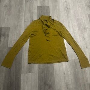 Massimo Dutti Mustard Long Sleeve Blouse